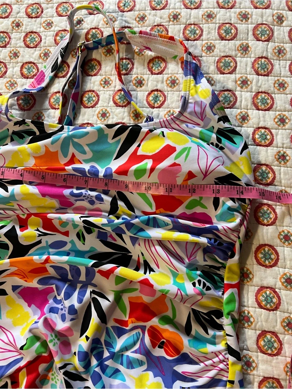EUC Carribean Joe Colorful One Piece Swimsuit size 10 retails $109